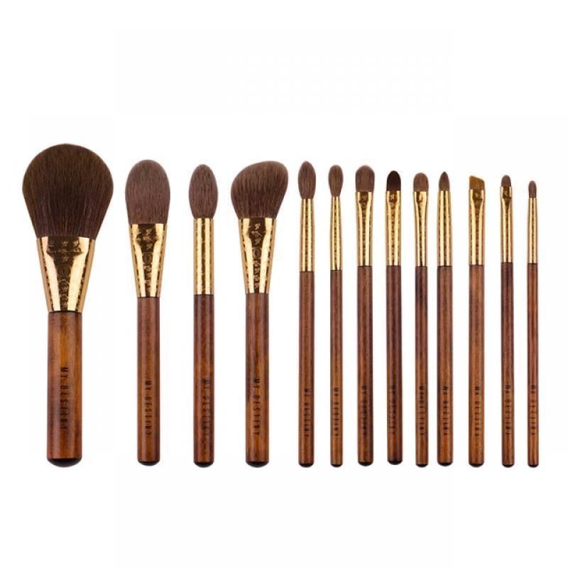 MyDestiny- Rising Sun 13 pcs Makeup Brush High Quality Soft Animal and Fiber Hair Face & Eye Makeup Tool  With  Cosmetic Bag