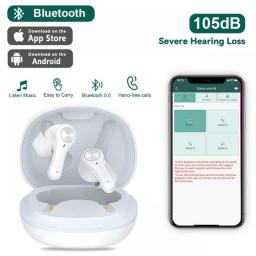 Bluetooth Hearing Aid Rechargeable Sound Amplifier With Charger Box Touch Control Aparelho Auditivo Wireless Micro Ear Care Aid
