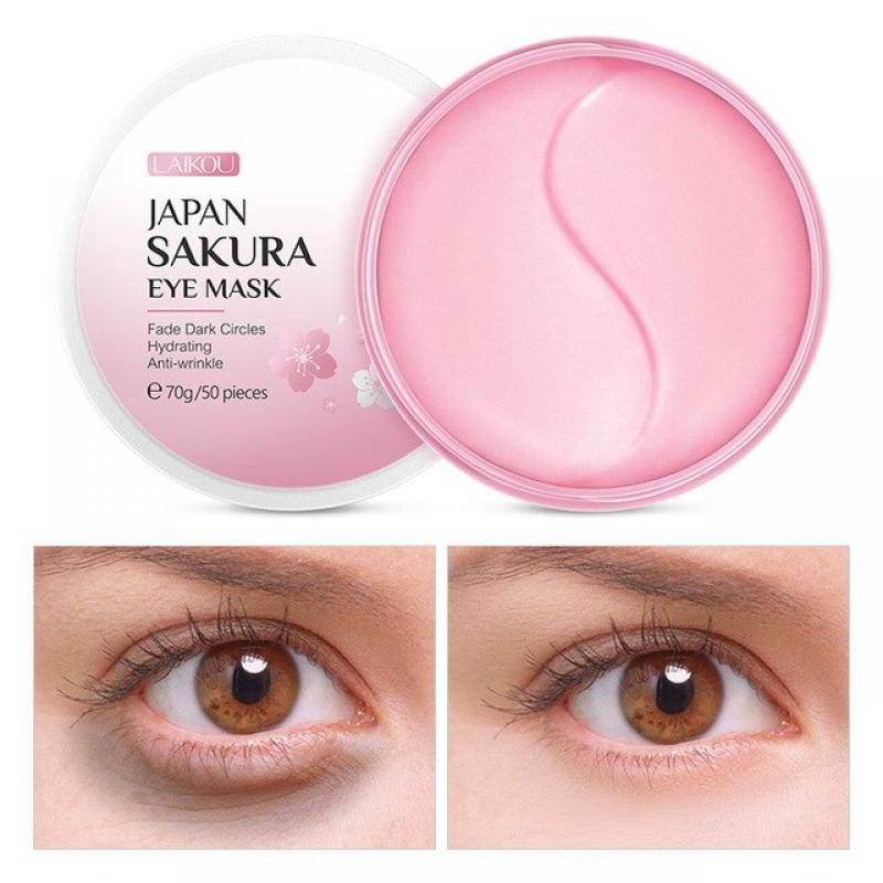 LAIKOU Sakura Essence Collagen Eye Mask Moisturizing Gel Eye Patches Remove Dark Circles Anti Age Bag Eye Wrinkle Skin Care 70g
