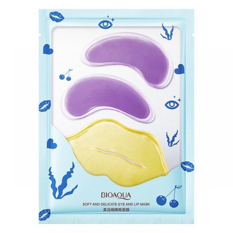 Bioaqua Elastic Moisturizing Eye Mask Anti-dark Circles Soft And Delicate Lip Mask Moisturizing To Lip Lines Eye& Lip Treatment