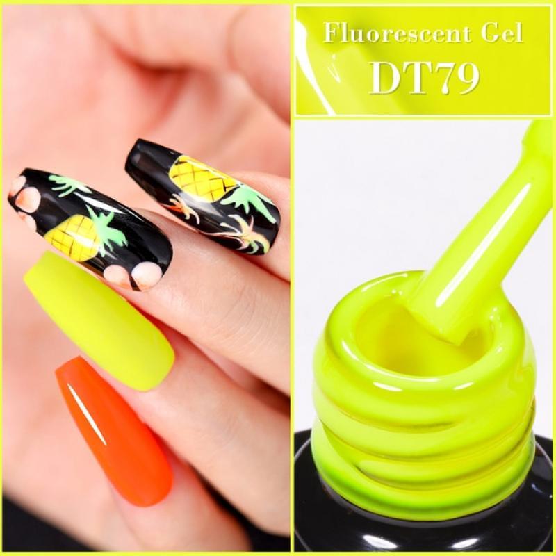 MEET ACROSS 7ml Red Yellow Neon Gel Nail Polish Summer Bright 12 Colors Manicure UV LED Soak Off Nails Art Gel Varnishes Design