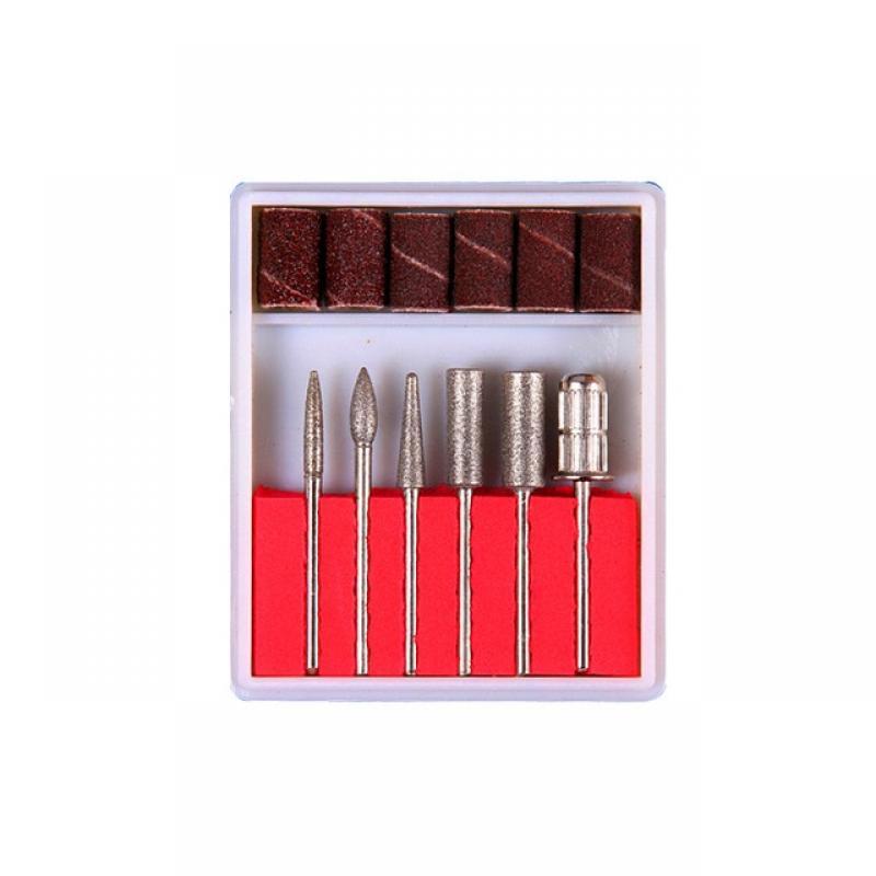 6Pcs Drill Bit Set Professional Electric Nail Drill Machine Manicure Tools Sanding bands for Nail Drill Replacement Set File