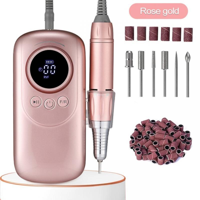 Cordless Electric Nail Drill Machine 35000RPM Professional Nail Drills for Acrylic Nails USB Rechargeable Portable Efile