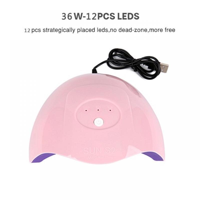 36W UV LED Lamp Nail Dryer Machine Portable USB Cable Home Use Light Uv Gel Varnish Curer 12 Leds Lamp Nail Art Manicure Tool