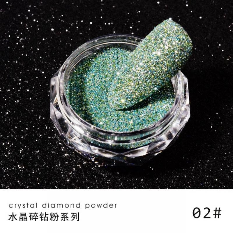 1Jar Nail Crystal Diamond Powder Rainbow Color Shiny Nail Art Glitter Pigment Holographic Micro Drill Glass Manicure Decoration