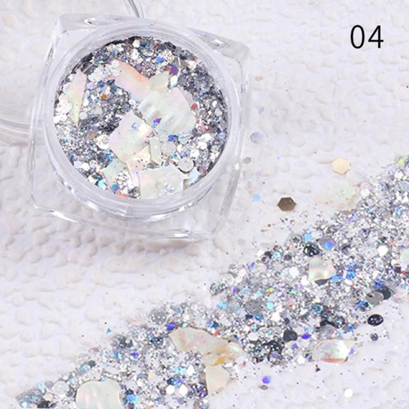 Nail Glitter Butterfly Star Round Heart Flake Mirror Sequins  Gradient Slice Gel Polish Accessories Nail Decorations