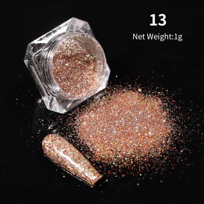 Hot Sale  Nail Powders iridescent Shiny Nail Glitters Dust Decorations For Nail Art Chrome Pigment DIY Accessories