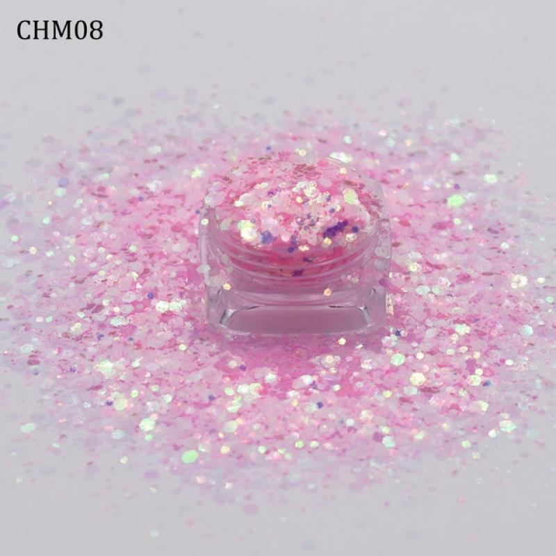 10g/Bag New Arirval Mixed Hexagon Glitter Iridescent Flakes Slice Sparkly Chunky Manicure Nail Art Decoration Accessories