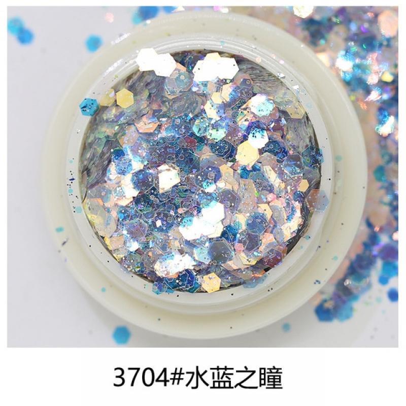 Iridescent Nail Art Sequins Silver Nail Glitter DIY Chrome Powder Sparkly Hexagon Chunky Flakes Manicures Decorations