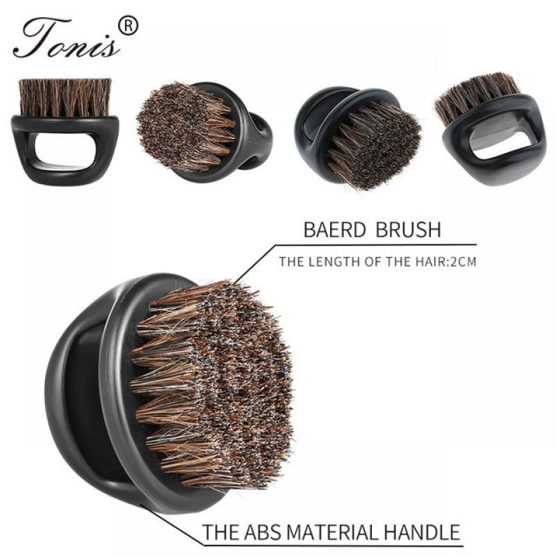 1 Pcs Ring Design Horse Bristle Men Shaving Brush Plastic Portable Barber Beard Brushes Salon Face Cleaning Razor Brush