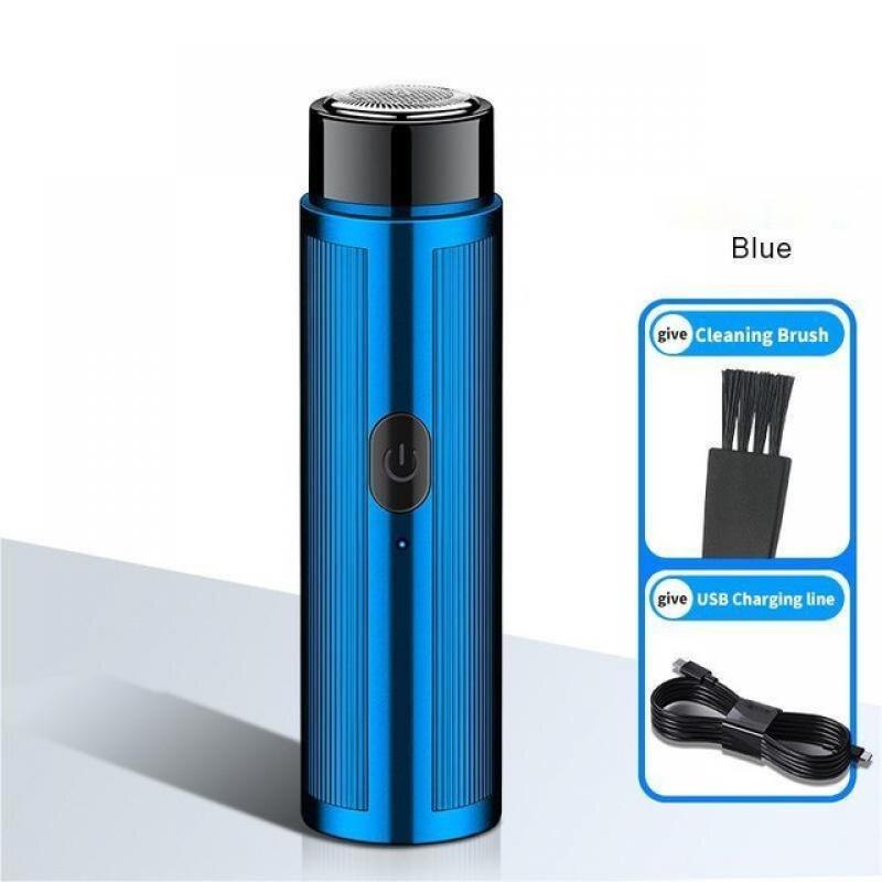 Men Latest Mini Electric Shaver Portable Travel Automatic Blue And Black Shaver Trimmer Women Hair Removal Knife