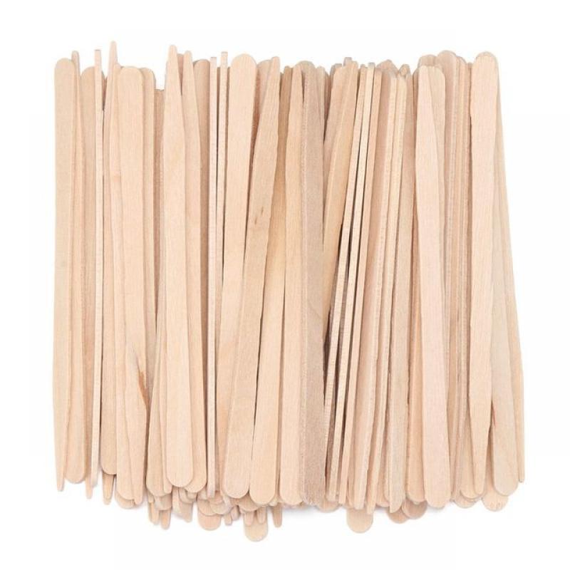 100Pieces Wooden Wax Applicator Sticks Hair Remover Special One-Time Face Eyebrows Body Hair Removal Wiping Stick Beauty Tools