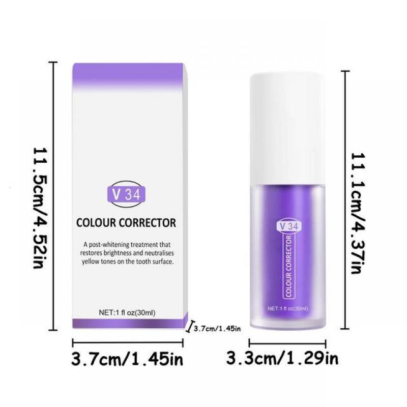 2pcs 30ml V34 Teeth Whitening Toothpaste Tooth Colour Corrector Enamel Care Toothpaste Intensive Stain Removal Reduce Yellowing