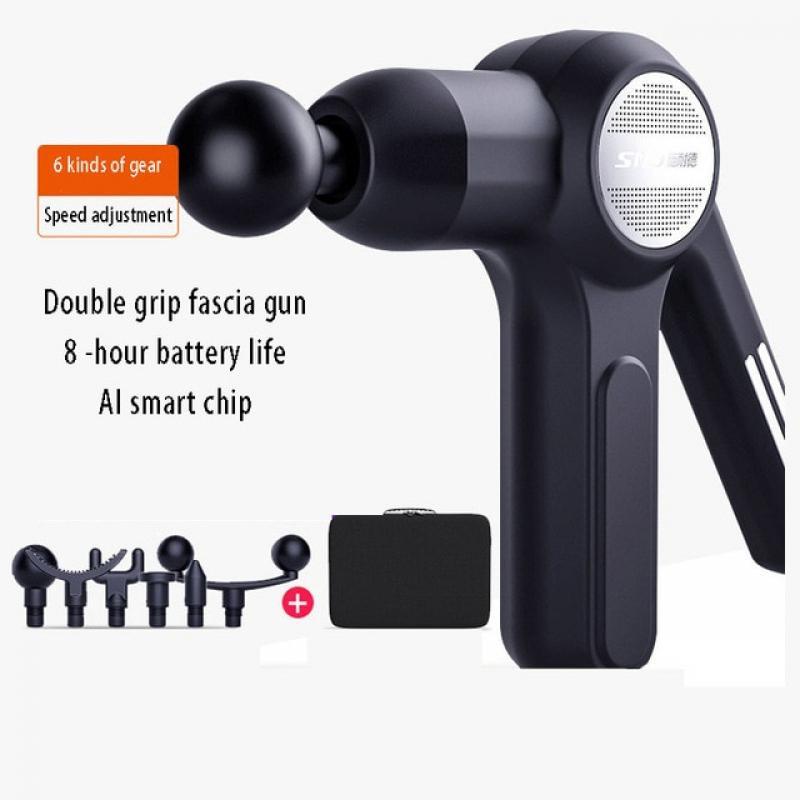 Massage Gun High -profile Double -handle Fascia Gun Muscle Relaxation Deeper Deep High -frequency Massage Fascia Instrument