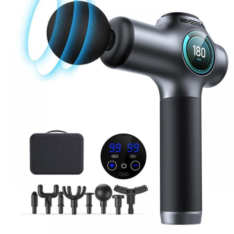 LCD Display Massage Gun Professional Deep Muscle Massager Pain Relief Body Relaxation Fitness