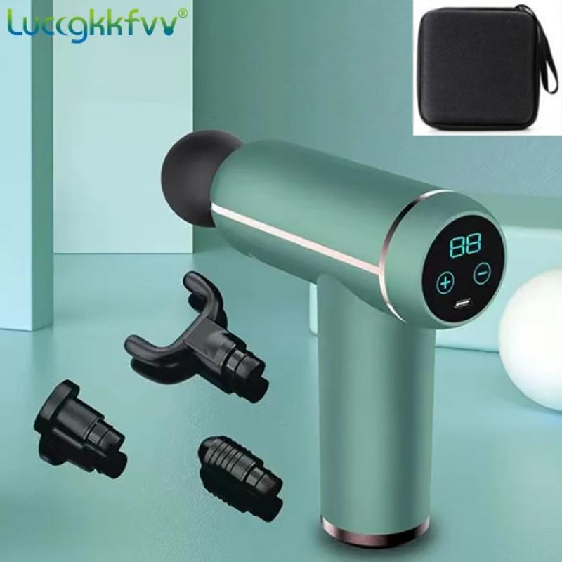LCD Display Massage Gun Portable Percussion Pistol Massager Body Neck Deep Tissue Muscle Relaxation Pain Relief Fitness