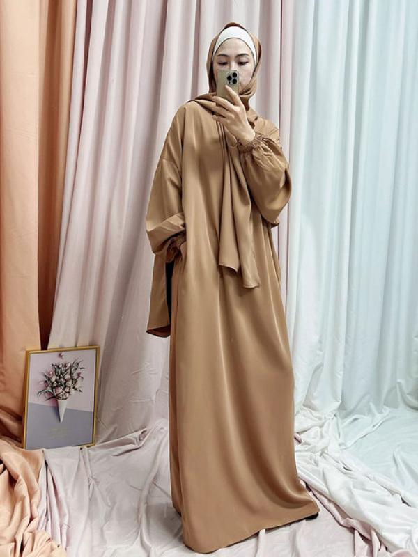 Hooded Abaya Jilbab for  Women Nida Ramadan Muslim Long Hijab Dress Khimar Prayer Garment  Islamic Dubai Turkish Modest Abayas