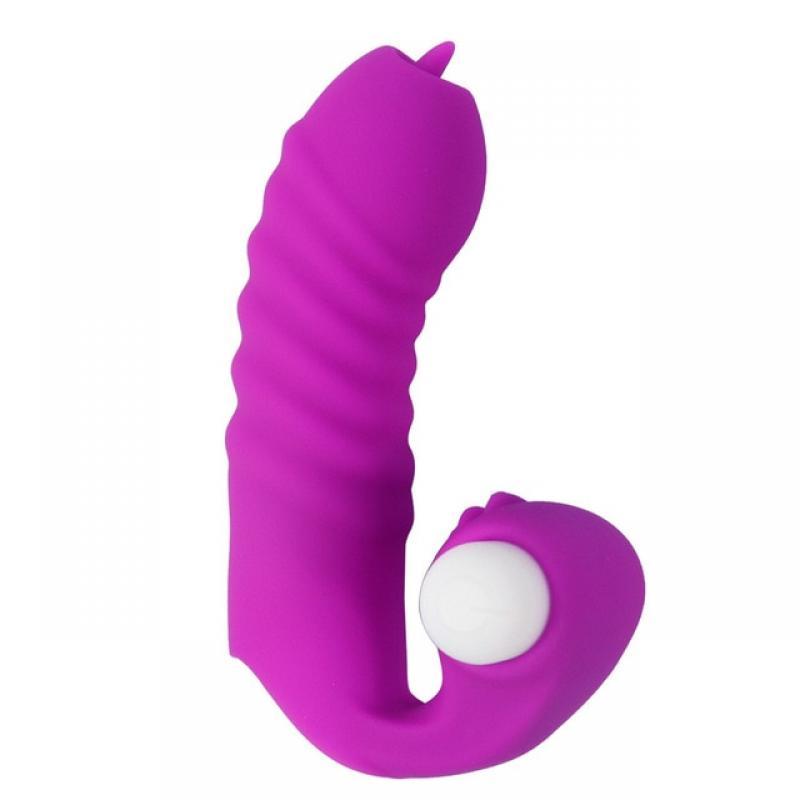 Adult Finger Sleeve Vibrator for Women G Spot Clitoris Stimulation Sex Toy Tongue Licking Massager Couple Flirting Masturbator