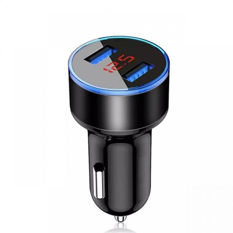 Car Chargers 4.8A 5V  2 Ports Fast Charging Digital Display Car Charging Cigarette Lighter  Dual USB Car-charger Adapter