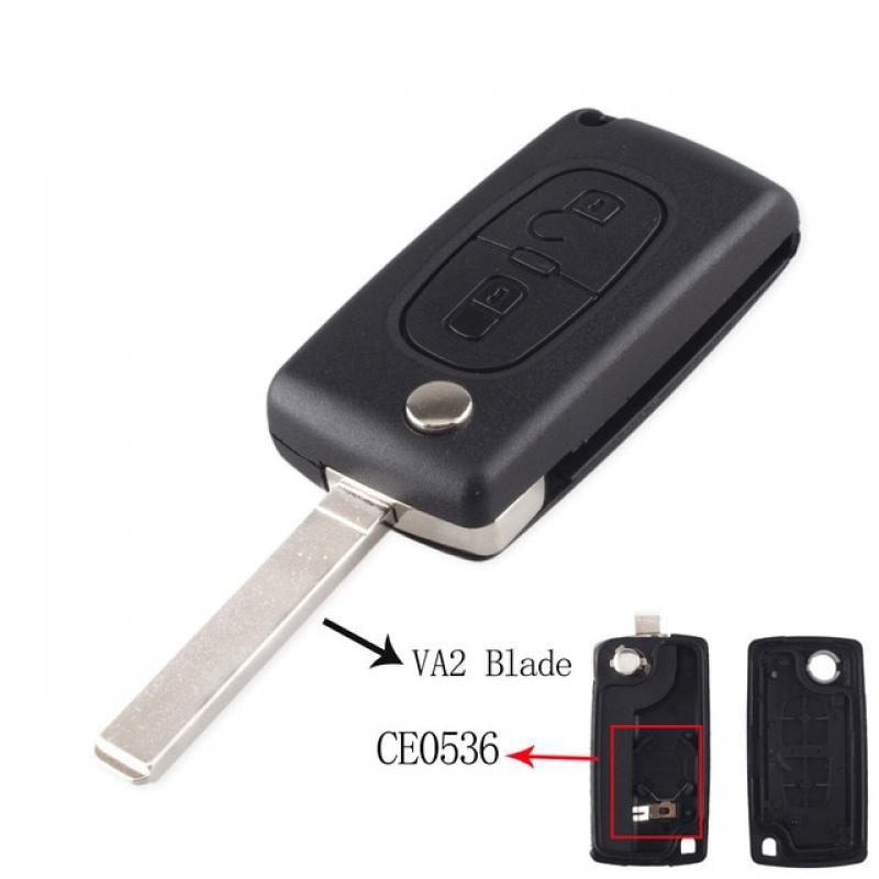 KEYYOU 2 Buttons Flip Folding Key Case Blank Shell For Peugeot 107 207 307 307S 308 407 607 2BT