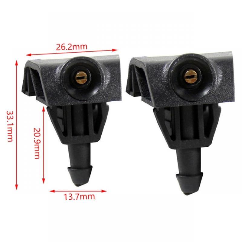 2 Pcs/Set Car Universal Front Windshield Wiper Nozzle Jet Sprayer Kits Sprinkler Water Fan Spout Cover Washer Outlet Adjustment