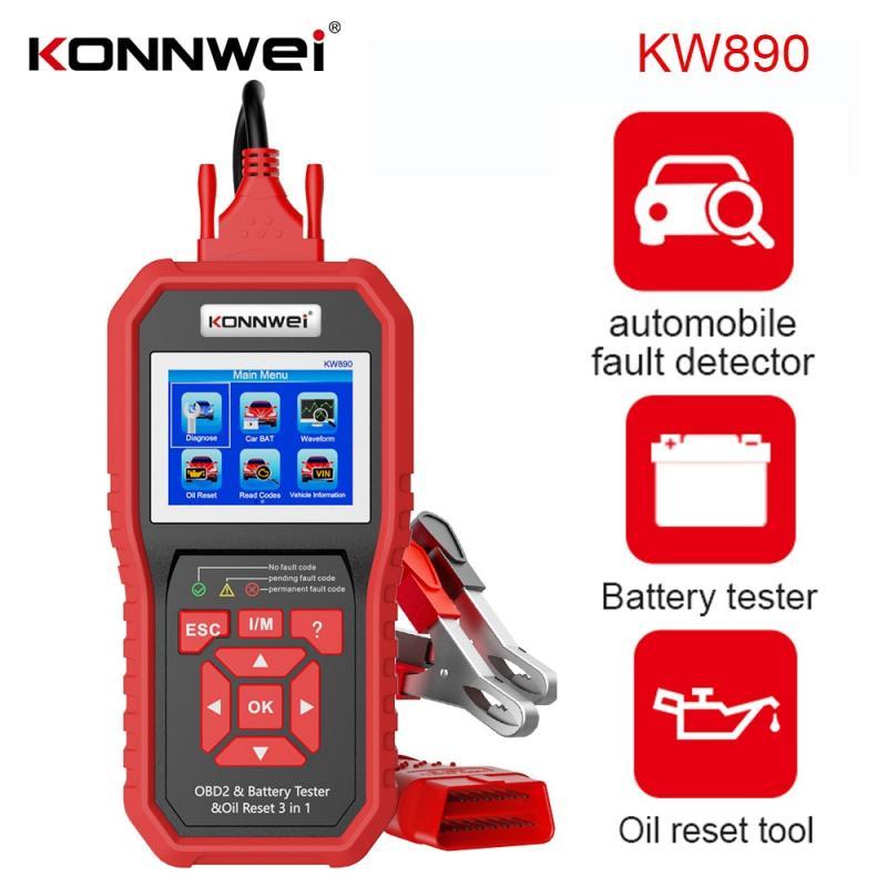 KONNWEI KW890 Oil Reset OBD2 Scanner Car Professional Battery Tester Analyzer Engine Check Automotive Code Reader Diagnose Tool