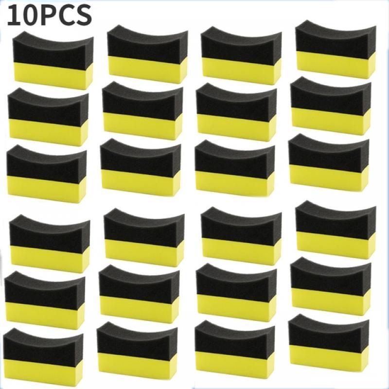 10Pc Tyre Polishing Waxing Sponge Detailing Applicator Sponge  Applicator Pads Tire Wash Wipe Cleaning Tool Car Cleaning Brush