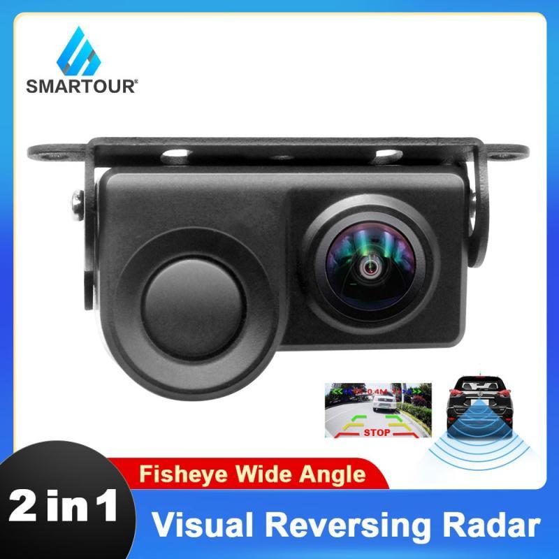 SMARTOUR HD Car Rear View Camera 2 in 1 Parking Radar Detector Sensor Night Vision Waterproof Reverse Camera