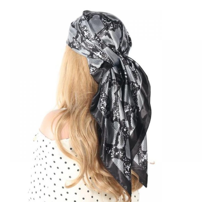 Silk Scarves Women Luxury Brand Summer Fashion Designer Head/Hair Scarf 90*90cm Hijab Bandana Cheveux Foulard Femme 90X90CM