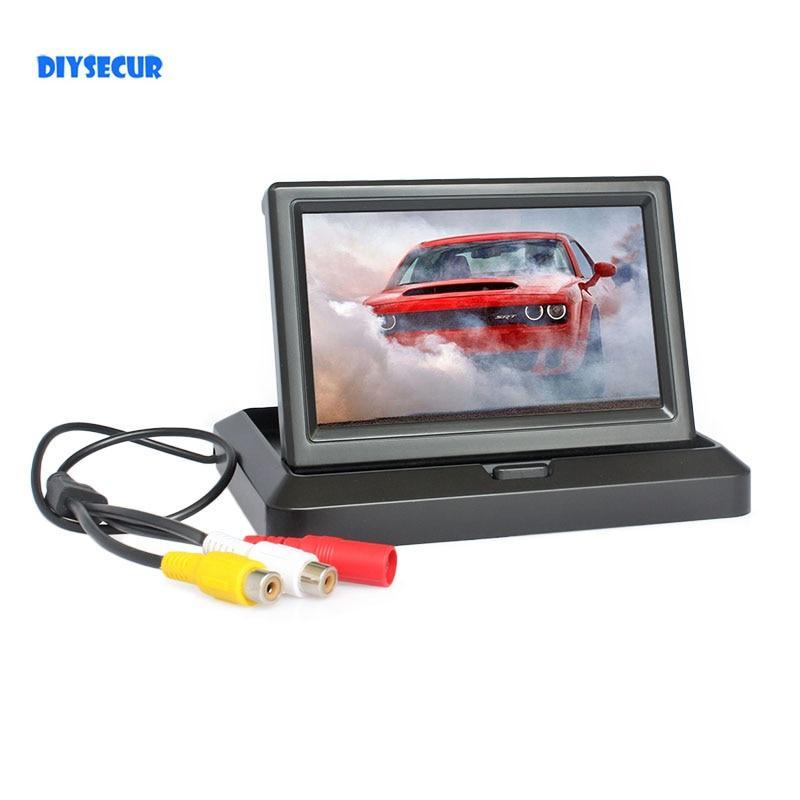 DIYSECUR 5inch Foldable TFT LCD Monitor Car Reverse Rear View Car Monitor for Camera DVD VCR