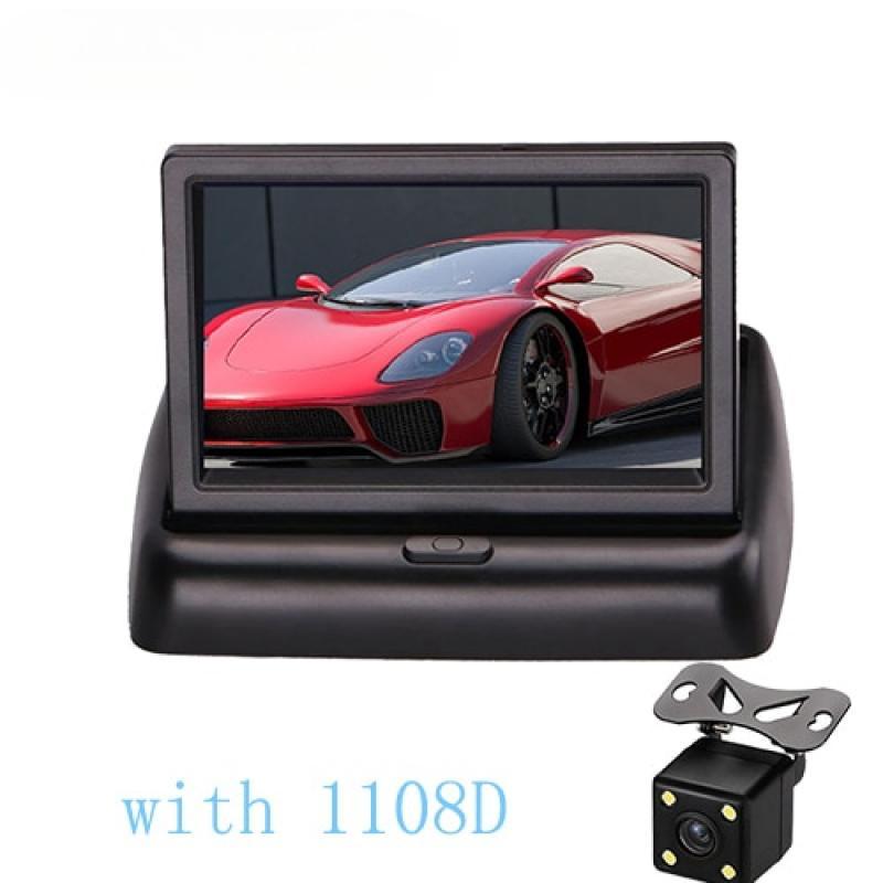 Bileeko 4.3 Inch TFT LCD Car Monitor Foldable Display infrared Reverse Camera Parking System for Car Rearview Monitors