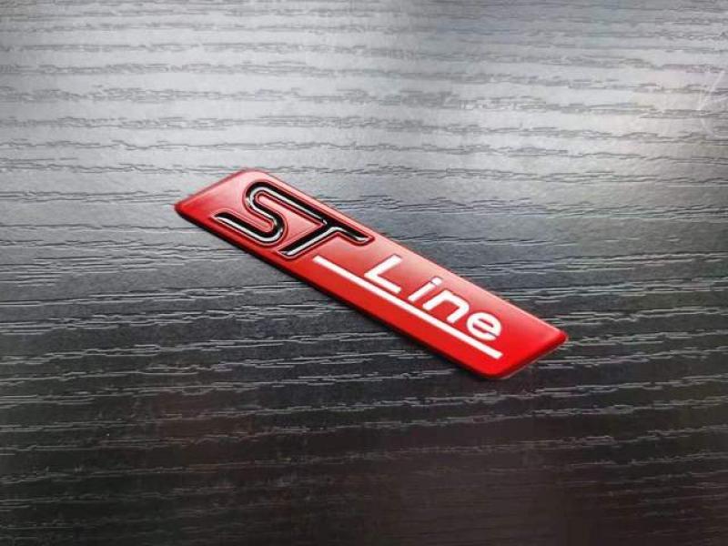 1X Metal Chrome Matt Silver Black Red STline ST line Car Emblem Badge Auto Decal 3D Sticker Emblem for Ford Focus ST Mondeo