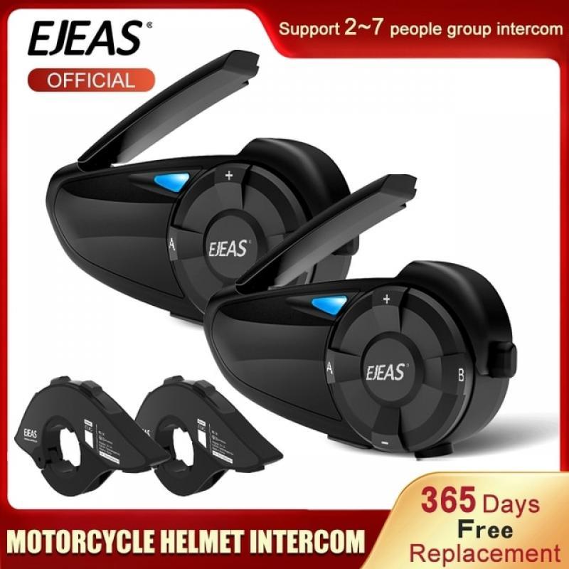 EJEAS Q7/Quick7 Bluetooth 5.0 Motorcycle Helmet Headset Intercom Up to 7 Riders Wireless Waterproof Interphone Headsets FM