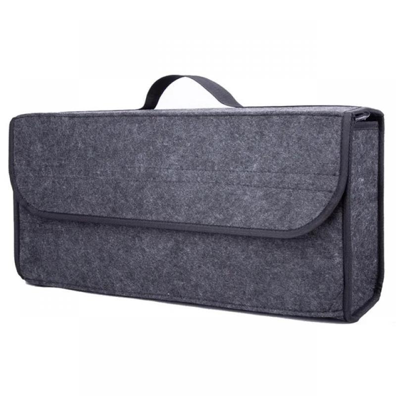 Lightweight Car Trunk Storage Box Foldable Felt Car Organizer Stowing Tidying Box Black Grey Auto accessories 50x16x24cm