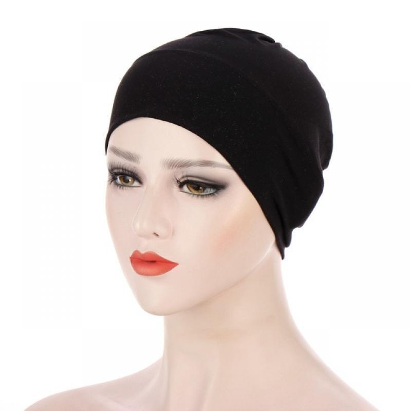 Muslim Turban Caps For Women bamboo fiber Solid Cotton Turbante Mujer Chemo Hat Bonnet Head Scarf Hijab Turbans Hair loss