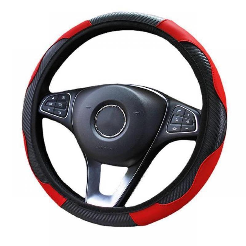 1 PCS Car Steering Wheel Cover Breathable Anti Slip PU Leather Steering Covers Suitable 37-38cm Suit VW AUDI BMW BENZ TOYOTA