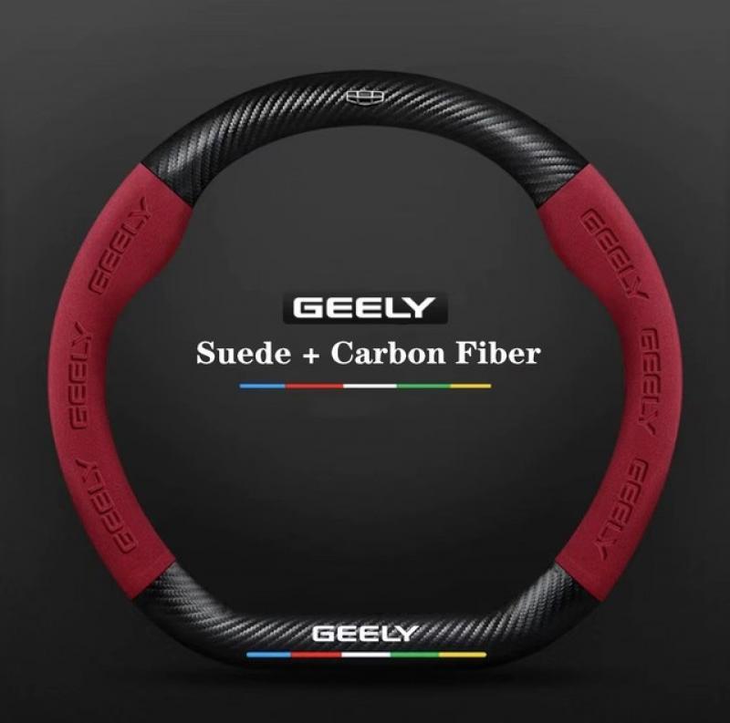 Black Car Steering Wheel Cover for Geely Geometry C 2020 2021 2022 Massage Non-slip Auto Accessories