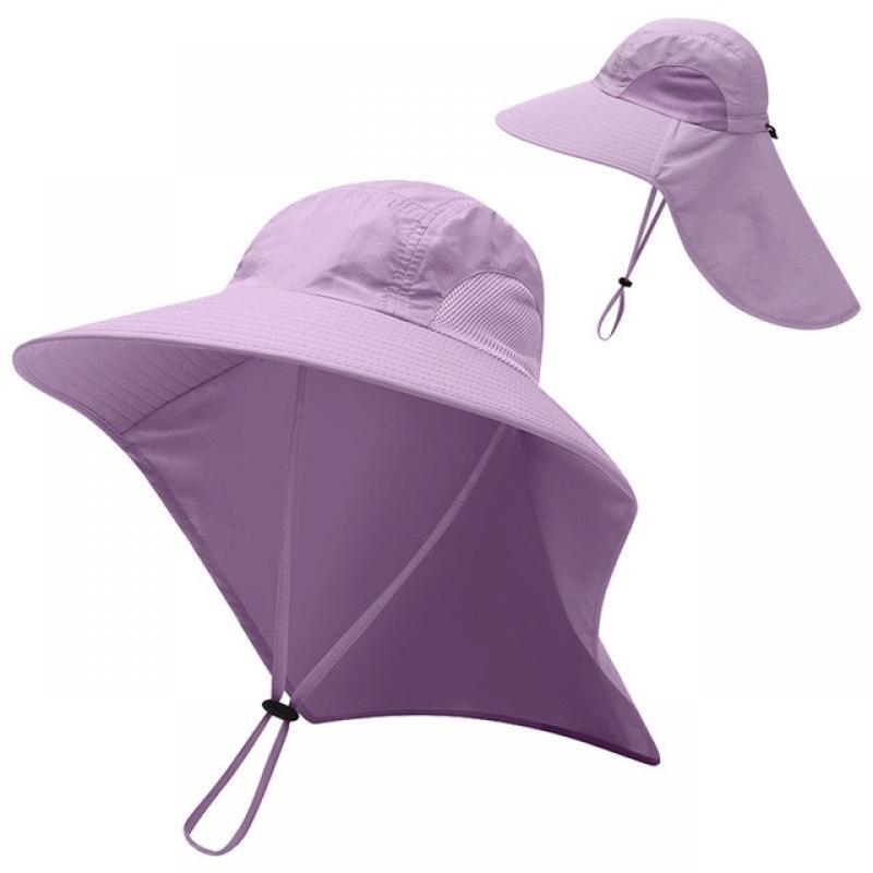 Summer UPF50+ Sun Hat For Women Men Breathale Mesh Bucket Hat With Neck Flap Outdoor Long Wide Brim Hiking Fishing Hats