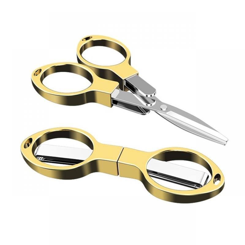 Folding Scissors Safe Portable Keychain Trip Scissors Cutter, Safety Portable Travel Trip Scissors Used for Home Office Fishing