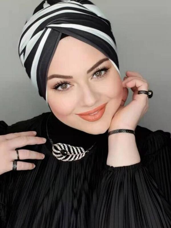 High Quality Criss Cross Muslim Hijab Inner Hat Underscarf Pull on Islamic Scarf Turban Caps Full Headcover Women Headwrap