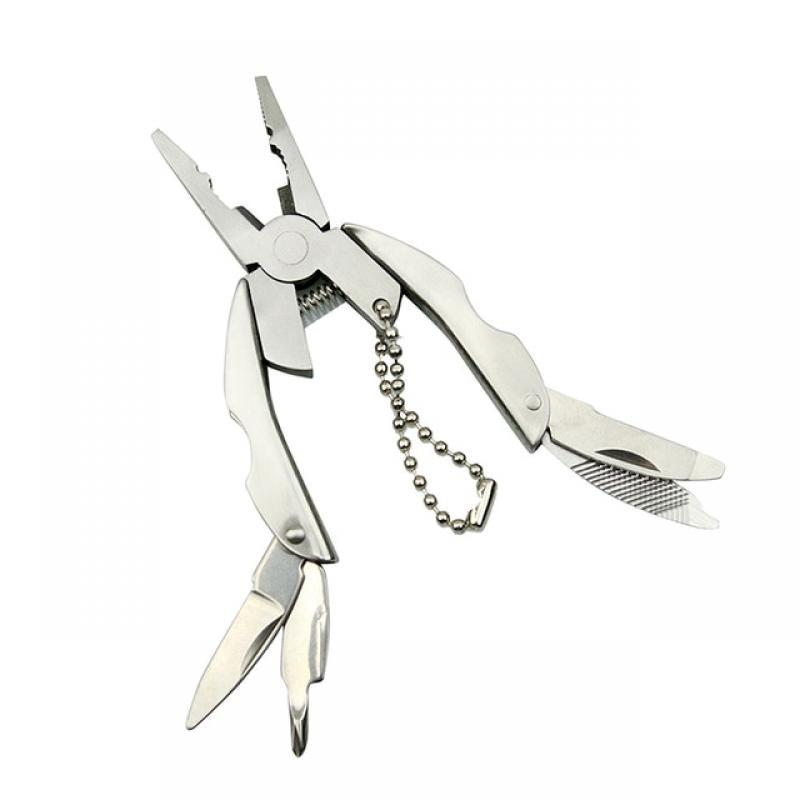 Outdoor Mini Folding Muilti-functional Plier Clamp Keychain Outdoor Hiking Tool Pocket Multitools Knife