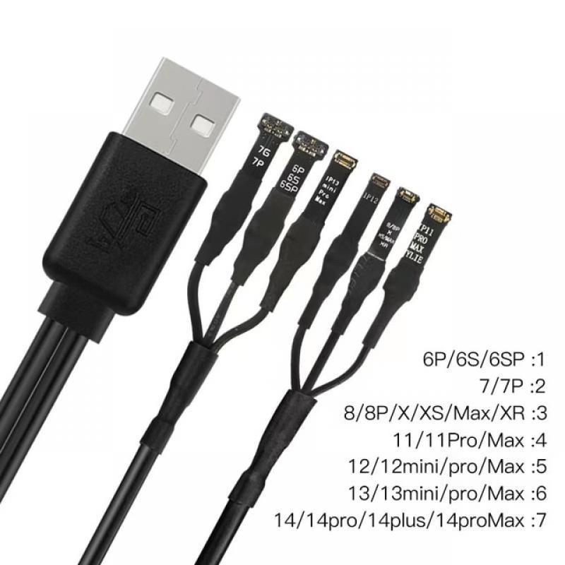 WYLIE iPhone Power-On Cable 3A One-to-two USB Cable (6 Ports)  6G - 14 Pro Max Mobile Phone Repair Special Power-On Power Cable