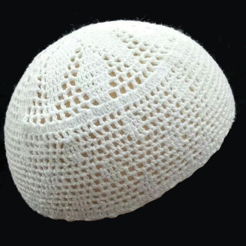 Knit Cotton Skull Cap Jewish Hijab Muslim Hat Islam Prayer Hat Crochet Mesh  Arabic Hui Nationality Men Hat