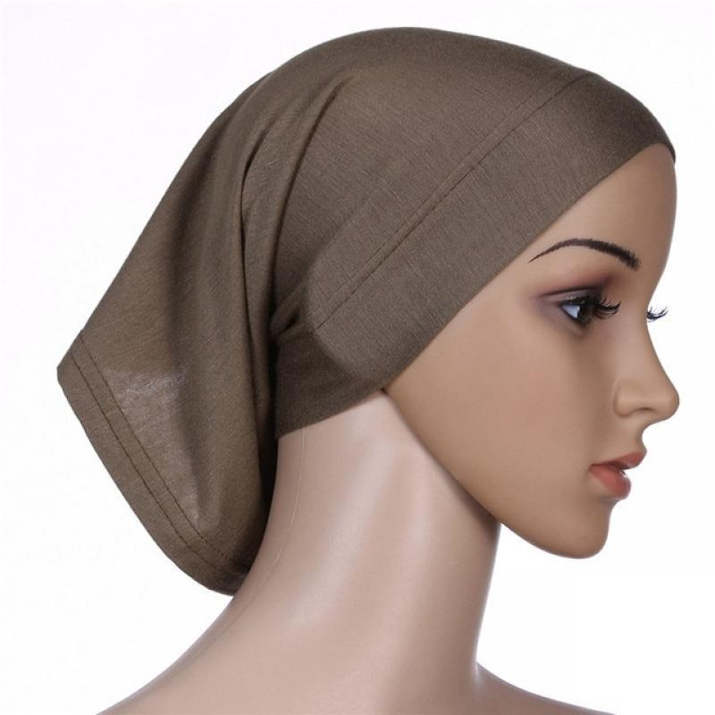 2019 women plain Inner cotton scarf Head hijab Islamic headwrap solid full cover-up femme ladies bonnet hat muslim hijabs store