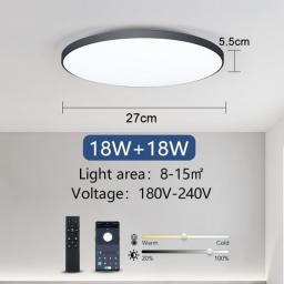 MARPOU Smart Ceiling Lamp Led Lamp For Bedroom Ceiling Lights With Remote Control Dimmable Led Lights For Room Living Room