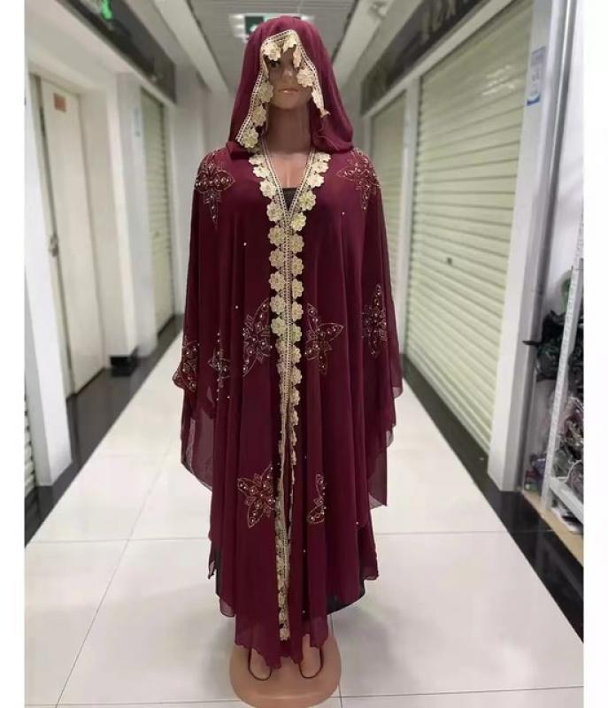 2023 Eid Embroidery Muslim Dress for Women Ramadan Luxury Arabic Femme Kimono Abaya Elegant Lady Evening Robe Turkey Clothes