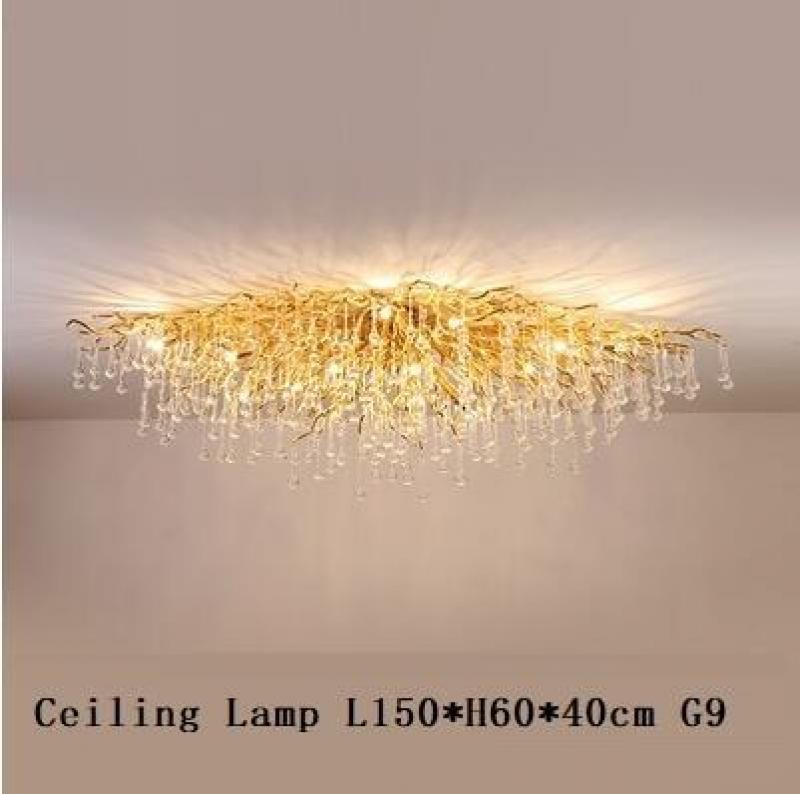 Modern Crystal Ceiling Chandelier LED Luxury Branch Chandeliers for Living Bedroom Decoration Crystals Pendant Hanging Light
