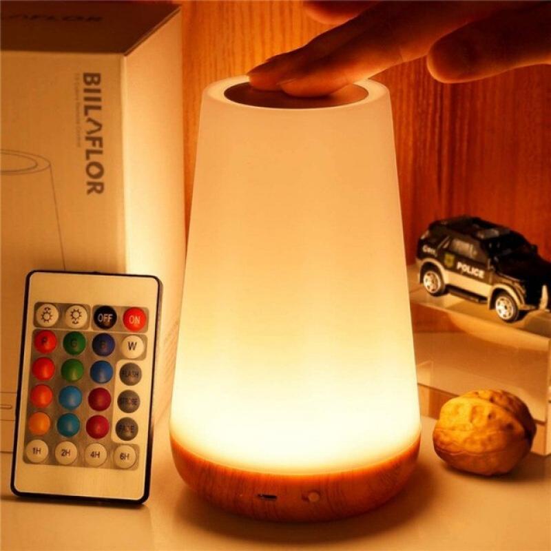 13 Color Changing Table Lamp Bedside Lamps For Bedroom Touch Nightlight RGB Remote Dimmable USB Rechargeable Room