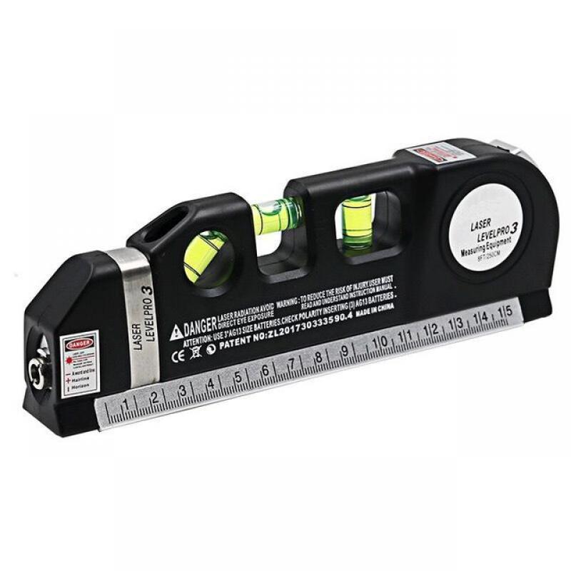 Laser Level Multipurpose Line Laser Leveler Tool Cross Line Lasers With 8FT 2.5M Standard Measure Tape and Metric Rulers