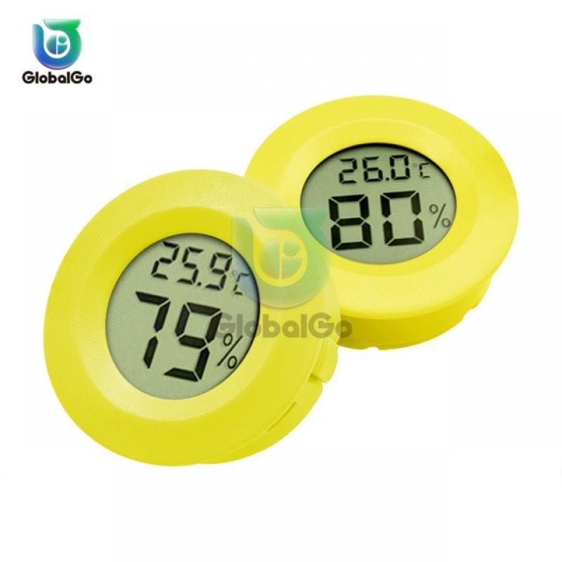 -50~ +70°C Mini LCD Digital Thermometer Hygrometer Round Temperature Humidity Tester Sensor Detector For Freezer Cigar Box